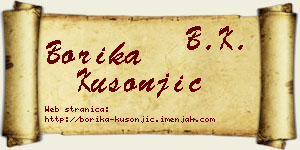 Borika Kusonjić vizit kartica